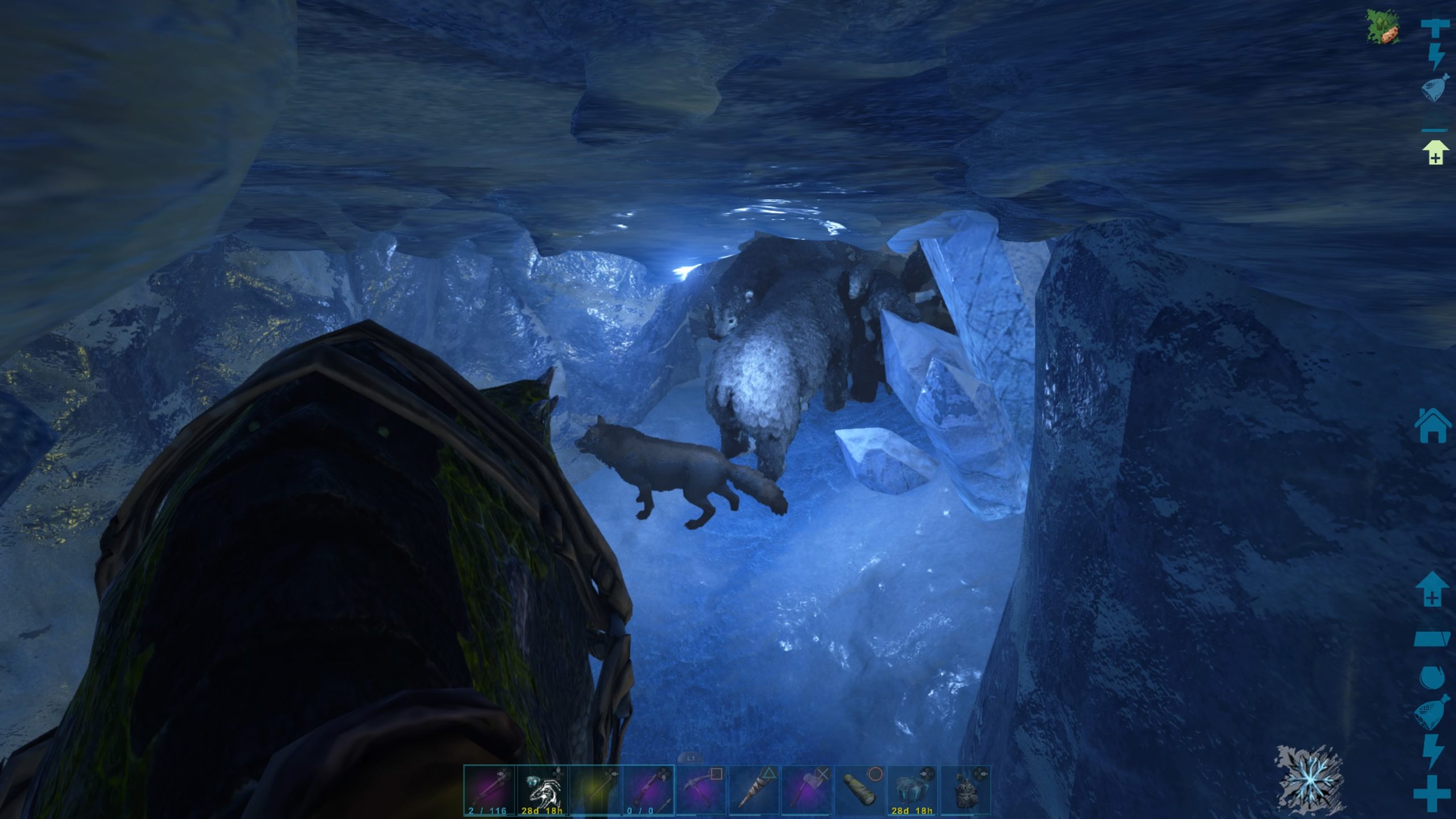Ark Ps4 最難関の洞窟 ティラノサウルスで強者の洞窟を攻略 Hrk無意識ゲーム録
